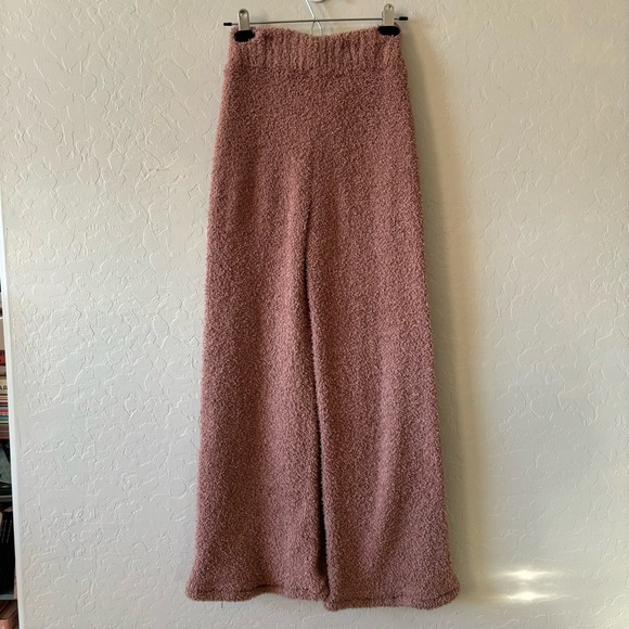 SKIMS Tan Brown Fuzzy Knit Soft Comfy Elastic Waist Wide Leg Lounge Pants XXS/XS - Picture 5 of 7